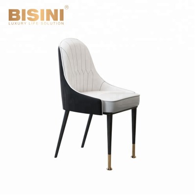 Luxury hotel modern leather metal dining chair BS10-1304