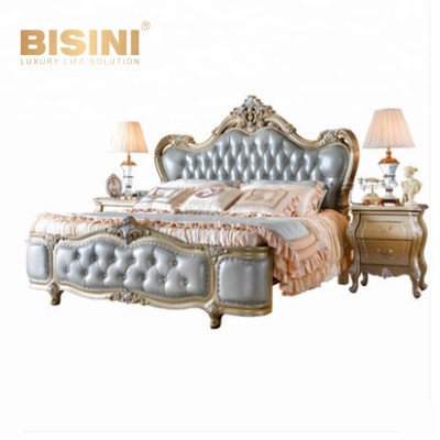 Bisini European Style Princess Wedding Bed, Girl Wooden Single Bed BF07-10336