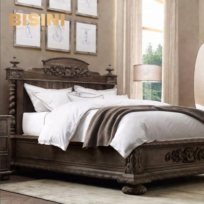 Bisini European Luxury Style Kids Single Bed, Children Solid Wood Wedding Single Bed BF07-10331