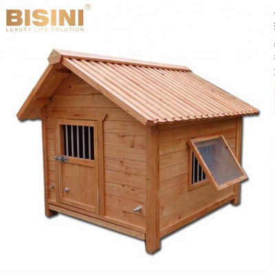 Bisini Morden Large Outdoor Indoor Flat Solid Wooden Dog Pet House for Sale BF-09-90004