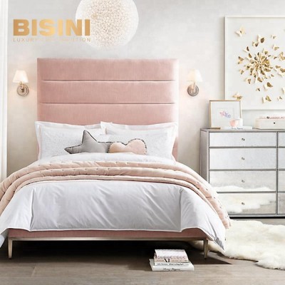 Bisini Modern Style Girl Single Bed, Princess Lovely High Back Wooden Single Bed BF07-10328