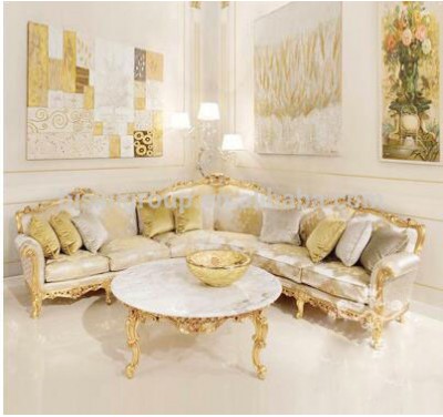 Luxury antique corner sofa set for hotel