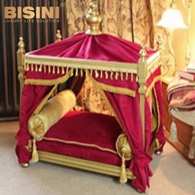 Bisini Luxury Buckingham Pet Bed/ European Style Pet Furniture/Beautiful High Quality Dog Cat Bed-BG800001