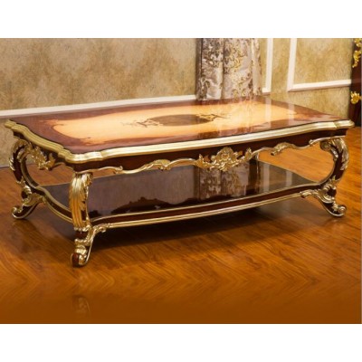 BISINI Classic Long Gold Foil Table for Living Room