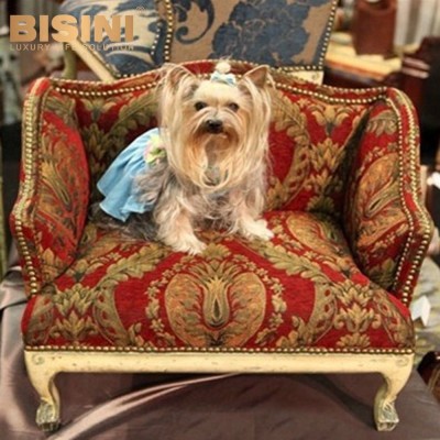 Bisini Medicis Renaissance Red Pet Sofa Bed, Luxury Pet Sofa Furniture (BF07-80028)