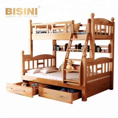 Bisini Modern Style Kids Solid Wood Bunk Bed, Simple Style Children Wooden Bunk Bed BF07-10341