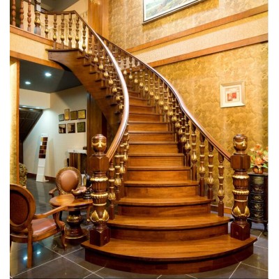 BISINI Luxury Customized Birch Wood Stair Case