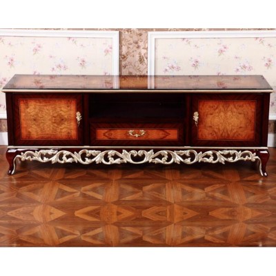 BISINI Classic Silver Foil TV Cabinet for Luxury Villa